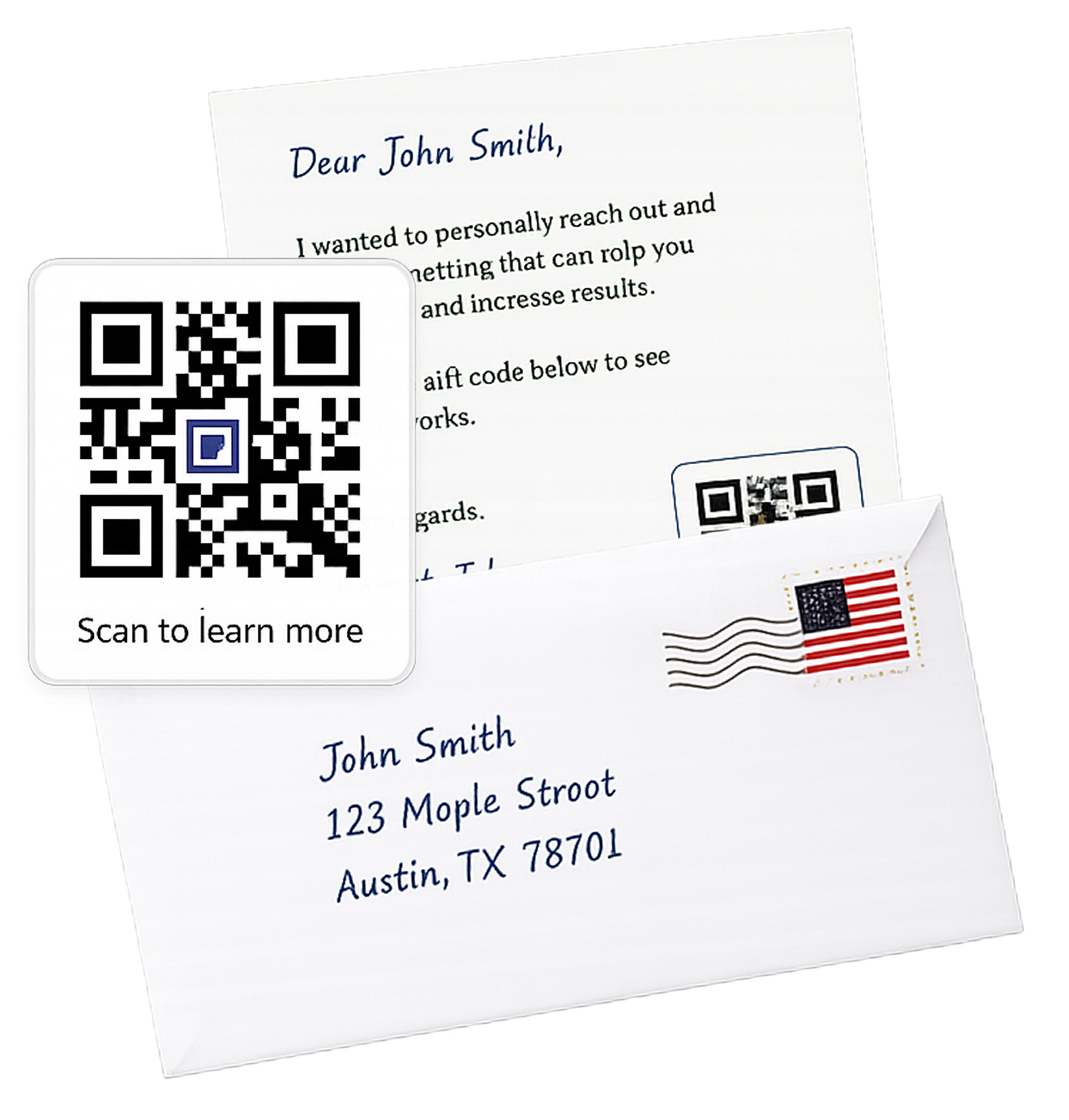 TraQR personalized mail example